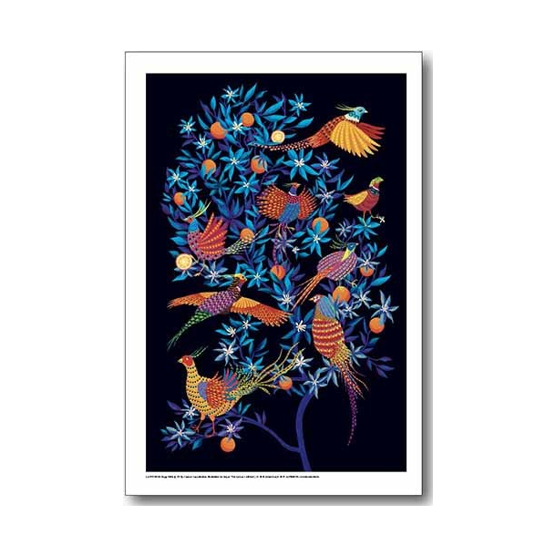 Peggy Nille plakat - Fasaner i appelsintr