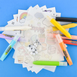 Pen til 3D klistermrker, DIY sticker kit, 10 farver