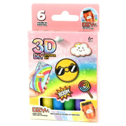 Pen til 3D klistermrker, DIY sticker kit, 6 farver