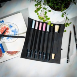 Penalhus med bindebnd, sort