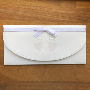 Pengekort m. hjerter, ringe og glimmer