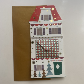 Pengekort m. julehus, hvid