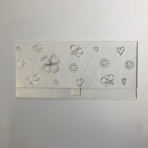 Pengekort m. slv blomster og hjerter 