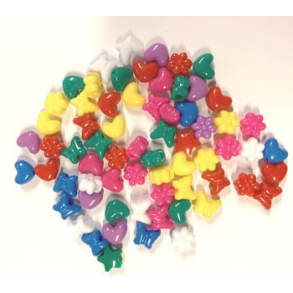 Perle plast mix sommerfugl, hjerte 50g