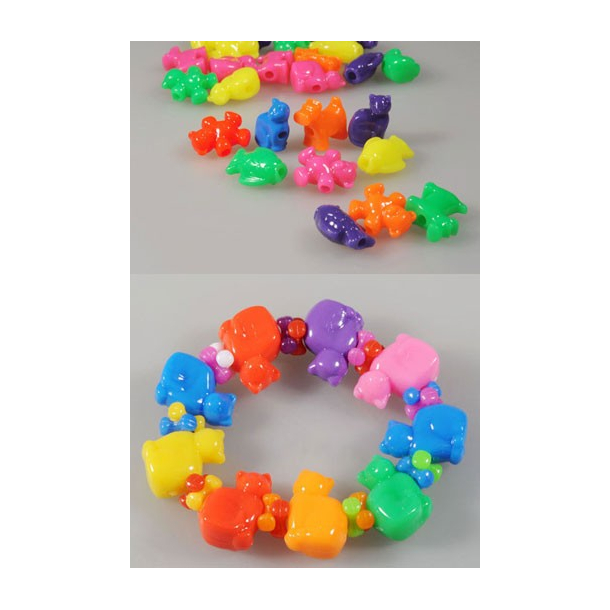 Perler plast mix form og farve dyr ass.