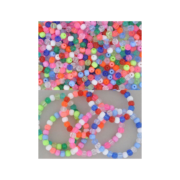 Perler plast mix melon 8mm transparent/perlemor
