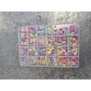 Perlest med 20 forskellige figurer, pastel