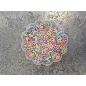 Perlest med 13 forskellige figurer, blomster ske