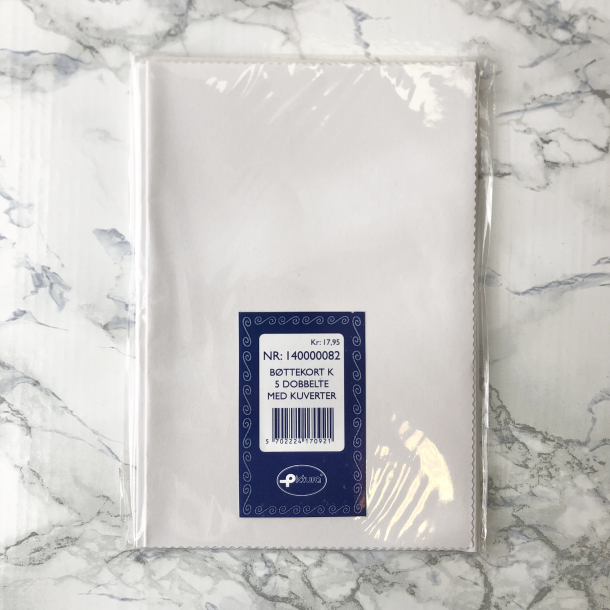 Pictura Bttekort, 5 dobbeltekort med kuverter, 11,5 x 17 cm