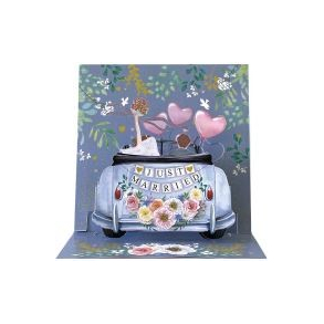 Pictura Pop Up Bryllupskort, Just Married