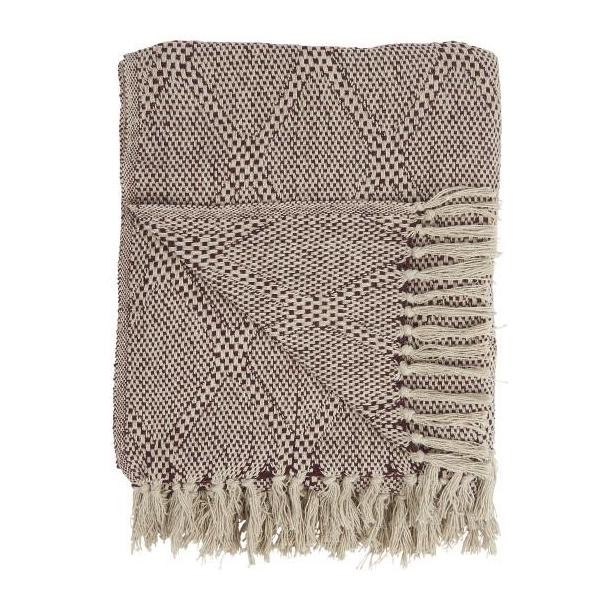 Plaid bordeaux/creme harlekinmnster