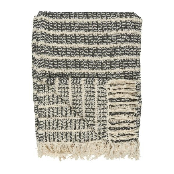 Plaid creme/mrkegrt stribemnster