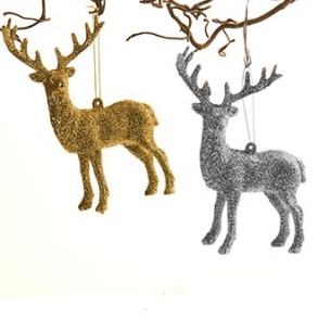 Plast rensdyr m. glimmer