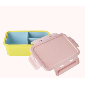 Plastik Madkasse - Multifarvet lyserd/bl/gul