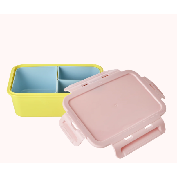 Plastik Madkasse - Multifarvet lyserd/bl/gul