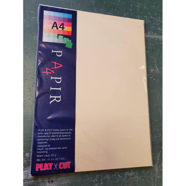 Play and cut kopipapir, A4, creme, 80g, 50ark