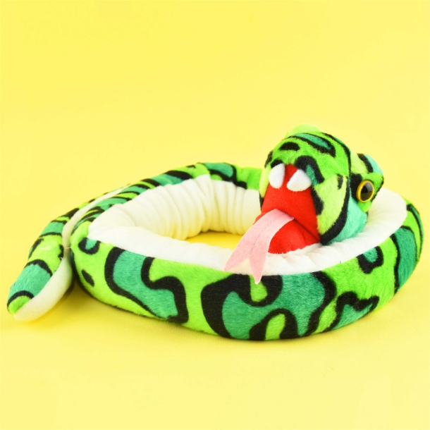 Plys slange, grn, 140cm