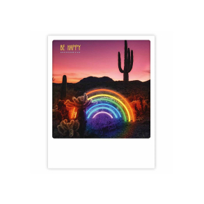 Polaroid kort, BE HAPPY, RAINBOW