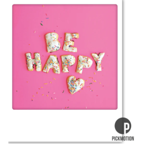 Polaroid kort, BE HAPPY