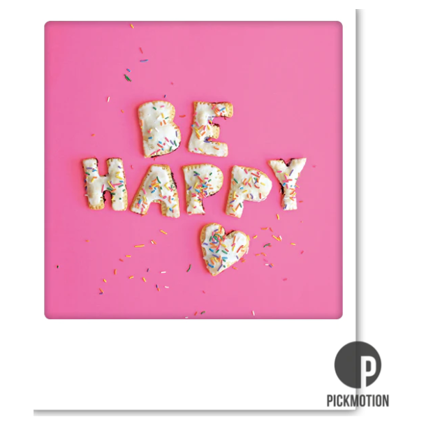 Polaroid kort, BE HAPPY