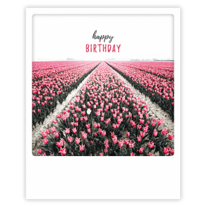 Polaroid kort, HAPPY BIRTHDAY, HAPPY FIELDS