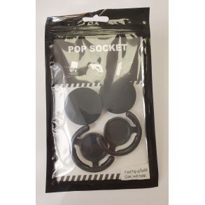 Pop socket, 2 stk. inkl. holder, sort
