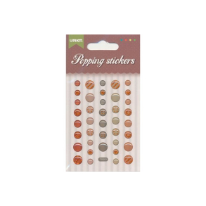 Popping stickers runde, brunlige nuancer
