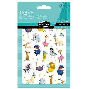 Puffy stickers, zoo party 