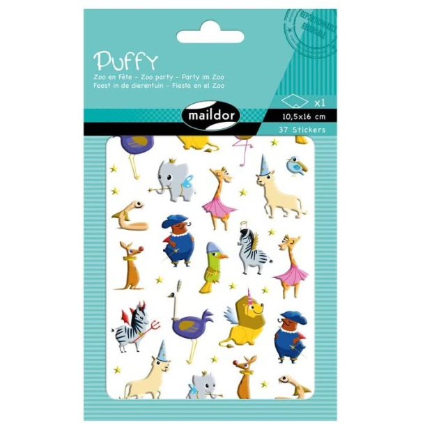 Puffy stickers, zoo party 