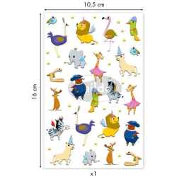 Puffy stickers, zoo party 