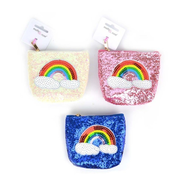 Pung med regnbue og glitter