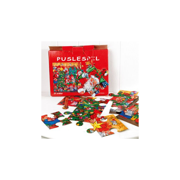 Puslespil, 24 brikker, Pobra julemand 49X68cm