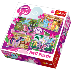 Puslespil 4 i 1, My little pony, 35, 48, 54, 70 brikker