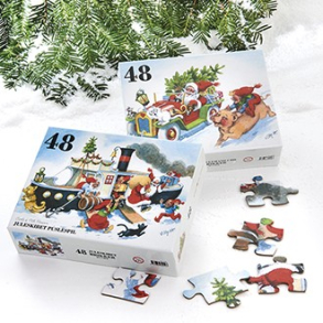 Puslespil, 48 brikker, Vilhelm Hansen, 28x38cm, JULESKIBET