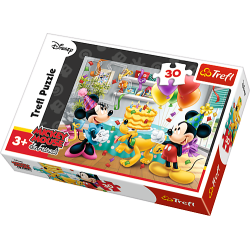Puslespil Disney Mickey &amp; f�dselsdags kage, 30 brikker