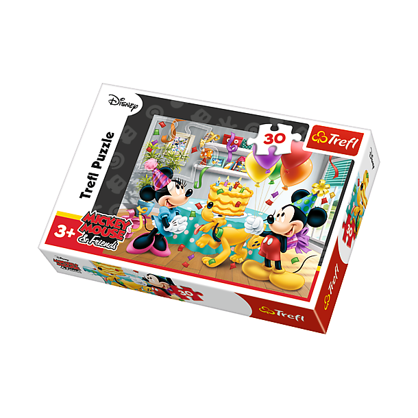 Puslespil Disney Mickey &amp; f�dselsdags kage, 30 brikker