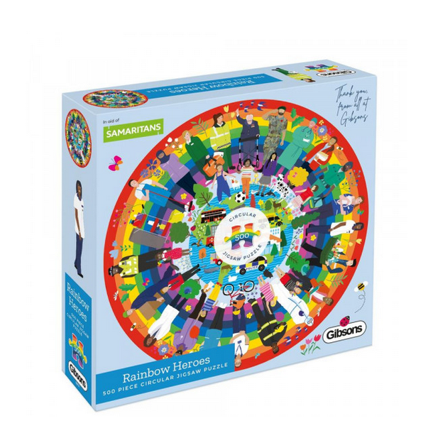 Puslespil, rund, Rainbow Heroes, 500 brikker