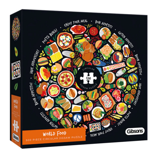 Puslespil, rund, World Food, 500 brikker