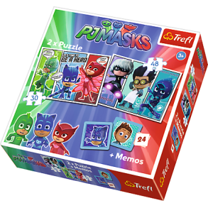 Pyjamasheltene 2 i 1 puslespil og memo