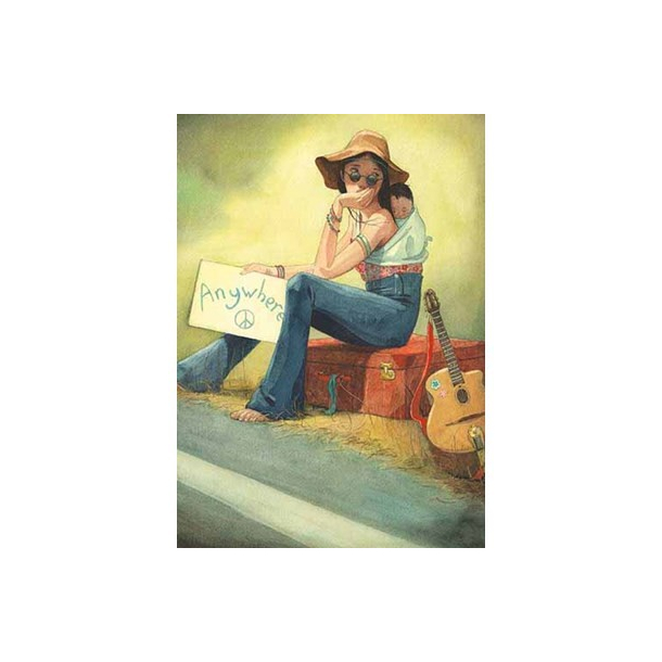 Quentin Gr&eacute;ban Dobbeltkort m. lilla kuvert - Anywhere