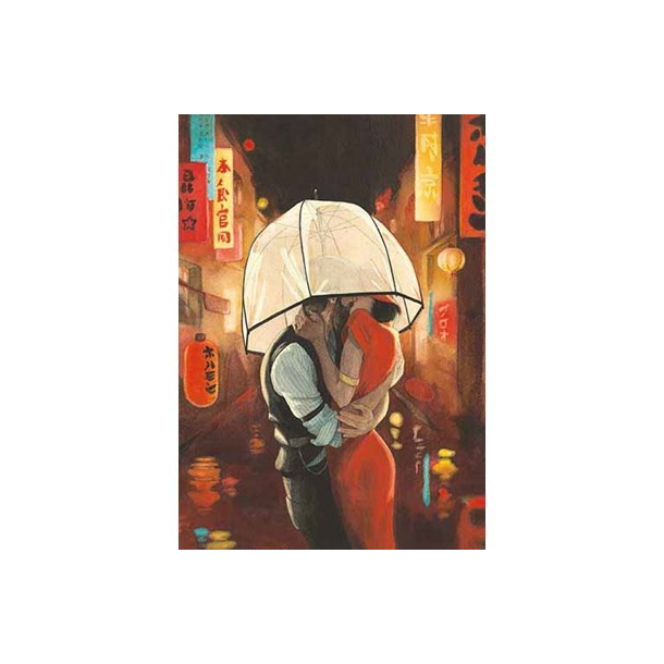 Quentin Gr&eacute;ban Dobbeltkort m. orange kuvert - Paraply