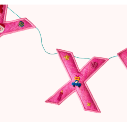 Raffia Guirlande MERRY CHRISTMAS- Pink 