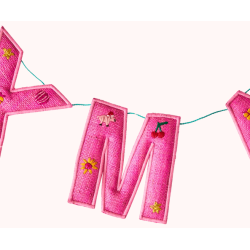 Raffia Guirlande MERRY CHRISTMAS- Pink 