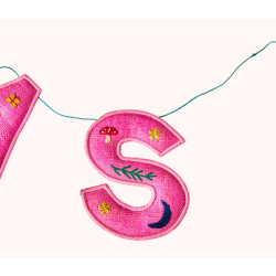 Raffia Guirlande MERRY CHRISTMAS- Pink 