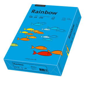 Rainbow kopipapir, A4, intensiv bl, 120g, 250ark