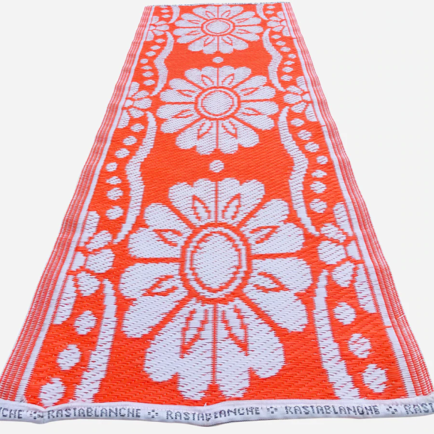 Rastablanche, Orange og hvid m. blomster