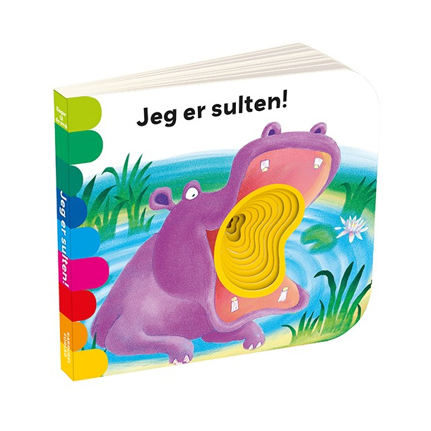 Regnbuebog Jeg er sulten (papbog med 11 kighuller)