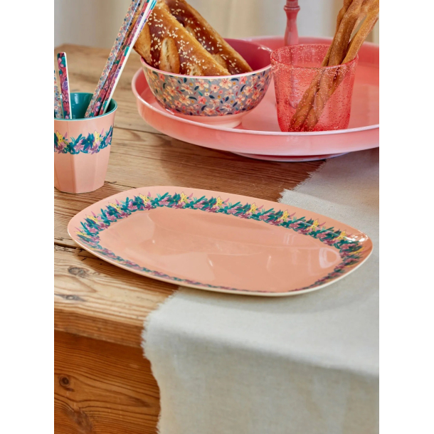 Rektangulr Melamin Middagstallerken, Green, Hilma Forever