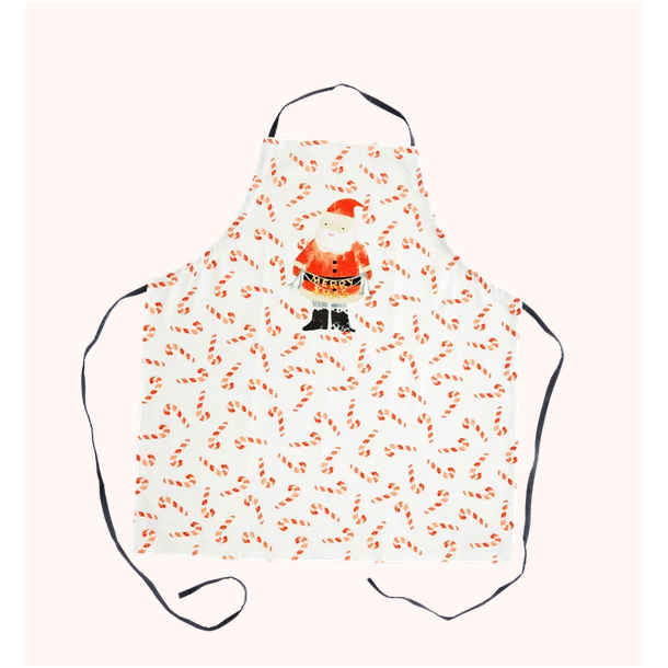 Rice Bomuld Forklde - Hvid - Santa Print 