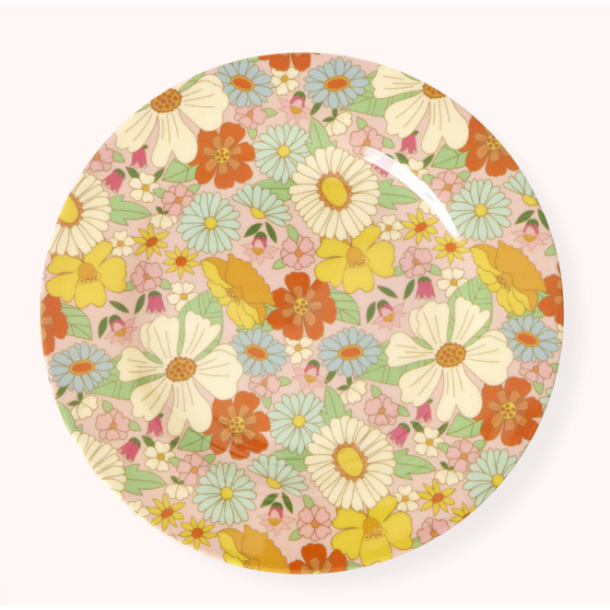 Rice, Brnetallerken, Lyserd, Flower Power Print 